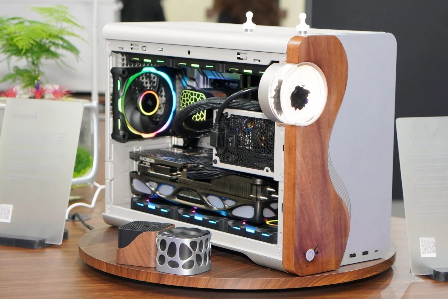 Amiiba Ferra PC case with illuminated ferrofluid display